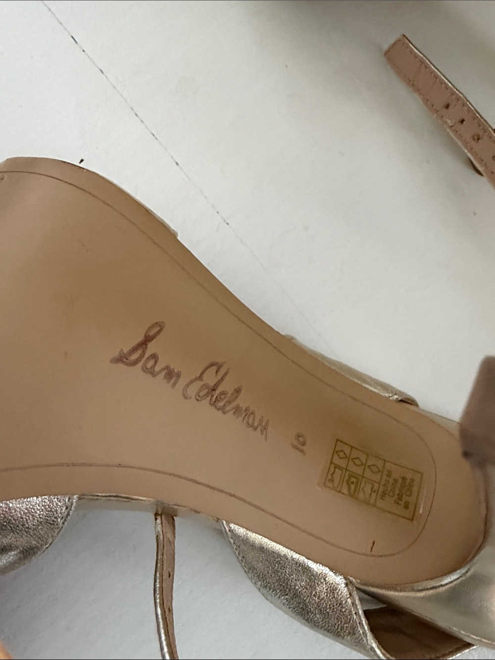 Sam Edelman Metallic Gold Strappy High-Heel Sandals - Picture 5 of 6